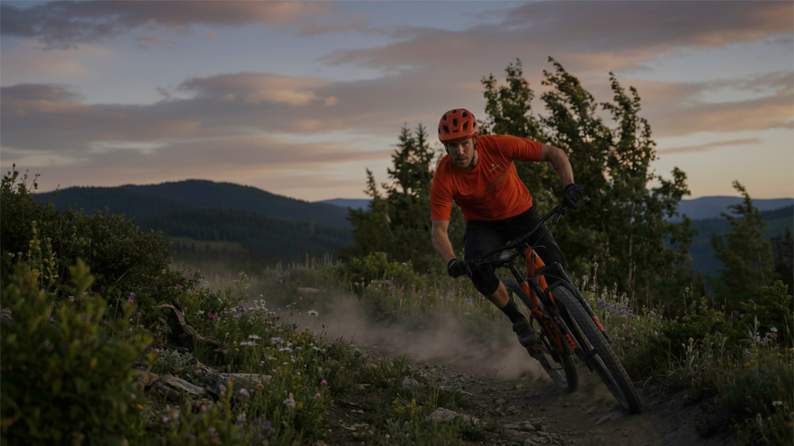 Cyclist training outdoors